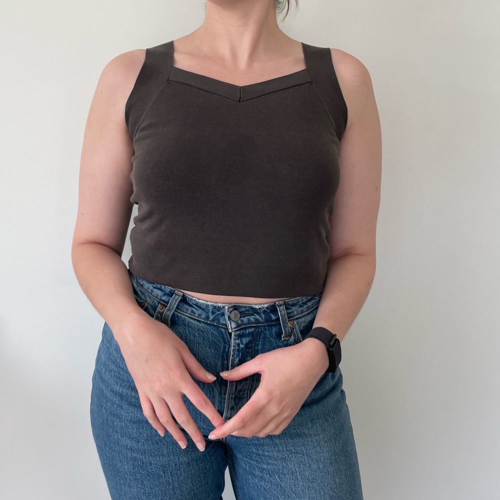 Women's Brown Sleeveless Top